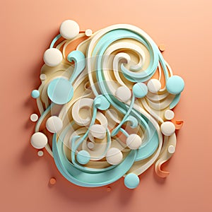 3D Clay Music Note Illustration. Creative and Modern Art