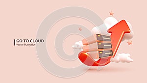 3D - Cloud Solutions Concept. 3D Vector illustration in cartoon minimal style.