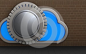 3d cloud vault door blank template