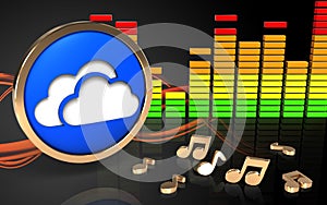 3d clouds symbol audio spectrum