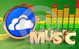 3d clouds symbol audio spectrum