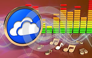 3d clouds symbol audio spectrum