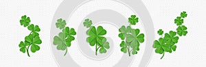 3d clover four leaf and shamrock on St Patrick day