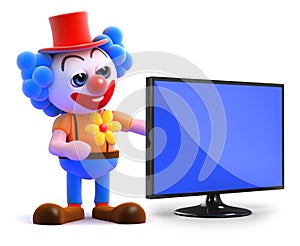 3d Clown flatscreen tv