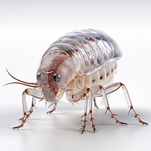 3d Cockroach With Head On White Isolated Background
