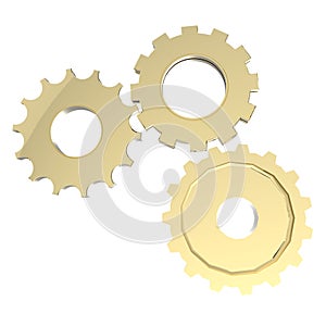 3d cog gear on white background