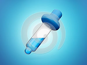 3d Color picker or dropper isolated background. Pipette icon. Medicine dropper. Trendy and modern 3d illustration