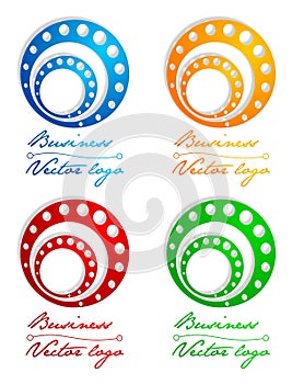 3D colored circle in circle logo