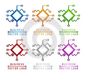 3D colored technology logo