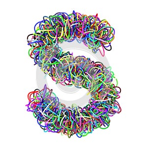 3d colored wires creative cartoon decorative letter S