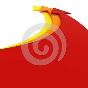 3d colorful arrrows, on white