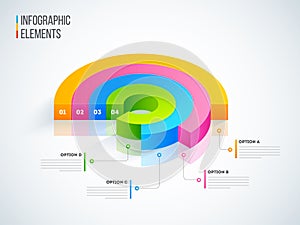 3D colorful circle pie chart with numbers for your business presentation.