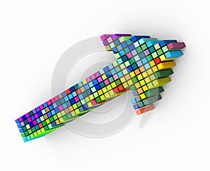 3d colorful cubes matrix arrow design