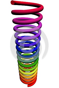 3d colorful elongated spring