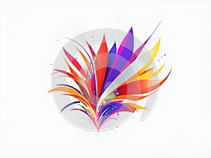 3d Colorful firework icon on white white background, isolated, new year