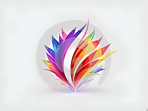 3d Colorful firework icon on white white background, isolated, new year