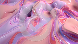 3D colorful paint background. Liquid artwork with flows and splashes. Mixed paints with gradient vivid colors. Generative AI.