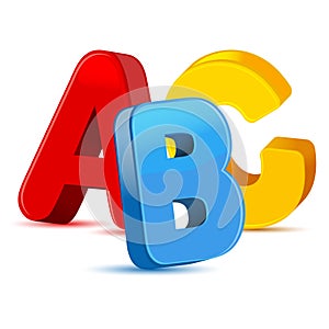 3D Colorful symbols alphabet