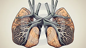 3D Comic Style Representation of Human Lungs