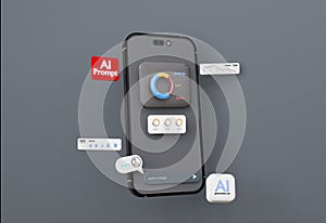 3D computer AI Robot Chatbot Web UIUX. . SOFTWARE ai programming algorithms. 3D rendering illustration