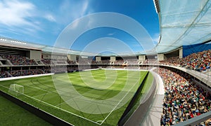 3d concept of crowded football soccer stadium