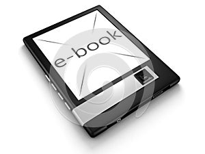 3d concept e-book gadget on white background