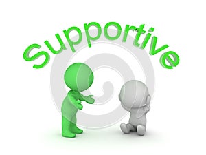 3D Concept image about being supportive