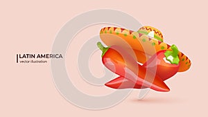 3D Concept of Latin America. Vector illustration