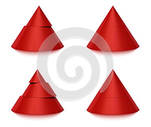 3d conical shape 2 or 3 levels