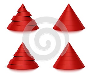 3d conical shape 6 or 7 levels