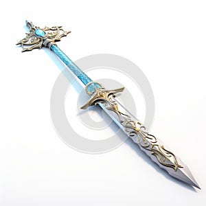 3d Conquest Sword On White Background