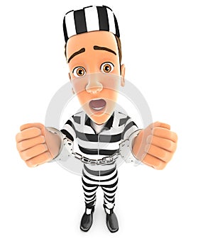 3d convict handcuffed under arrest