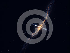 3d cosmic space scene pulsar