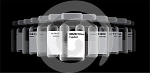 3D Covid19 Vaccine Pact Black Background Vector Illustration