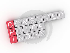 3d CPI Consumer Price Index word cloud concept