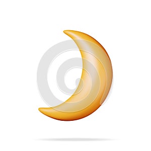 3D Crescent Moon Icon