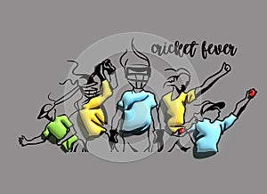 3D Cricket Fever Lettering Typographical Background