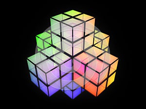 3D crossed colorful structure