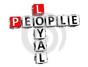 3D Crossword Loyal People on white background