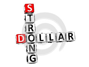 3D Crossword Strong Dollar on white background