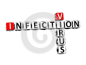 3D Crossword Virus Infection on white background
