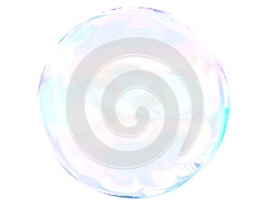3d crystal ball pink blue gradient colors isolated on white background.