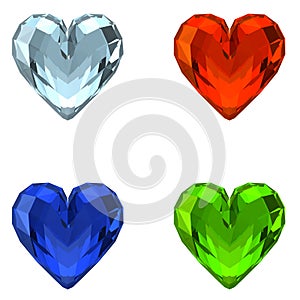 3D Crystal Hearts