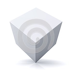 3d cube or box on white background