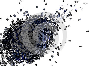 3d cube effect explosion