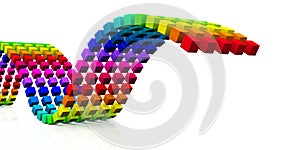 3D cubes - colorful wave 05