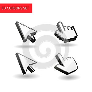 3d cursors set. Pixel mouse