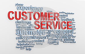 3d Customer service wordcloud