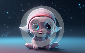 3D cute baby alien