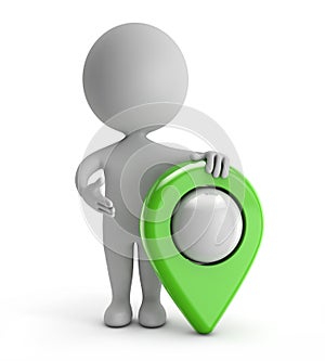 3d cute people - standing green gps icon (pointer)